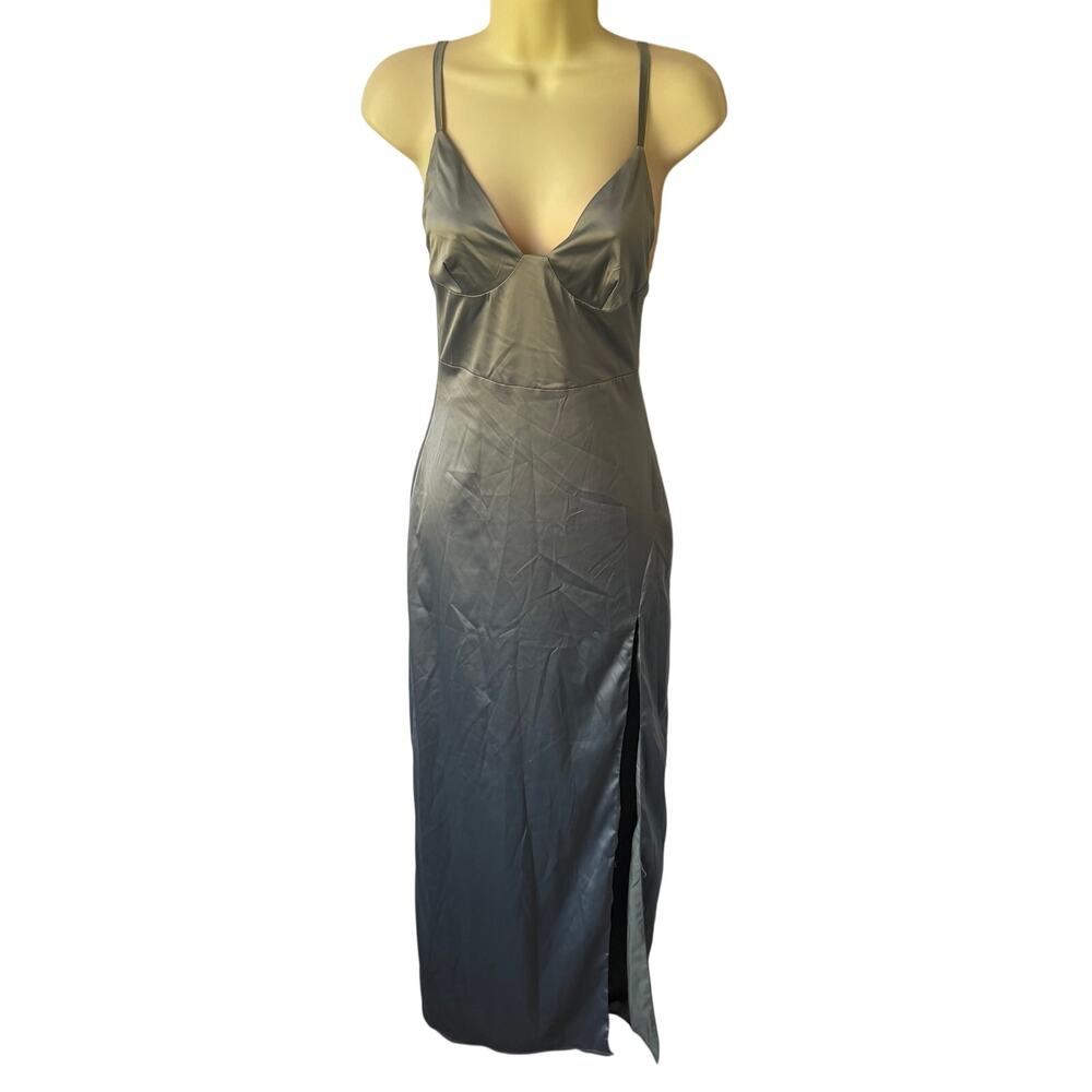 The Edit Satiny Sage Green Gown Size Small